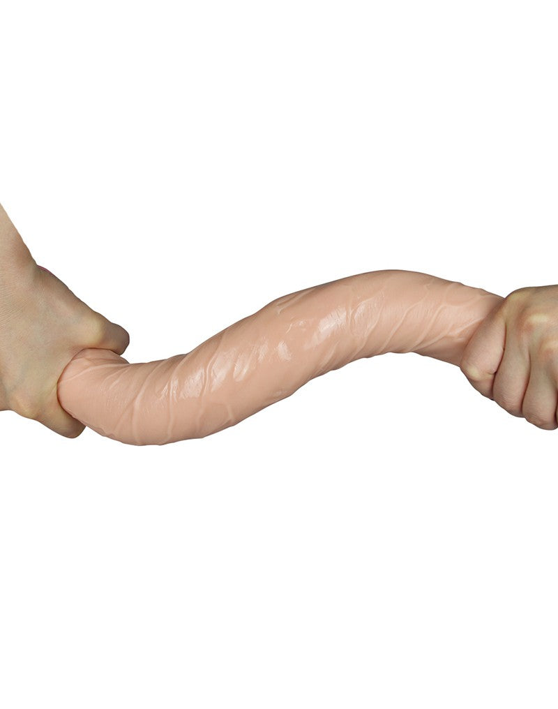 LoveToy - Kingsize Slim Ultra Dubbele Dildo 45 cm - Lichte Huidskleur