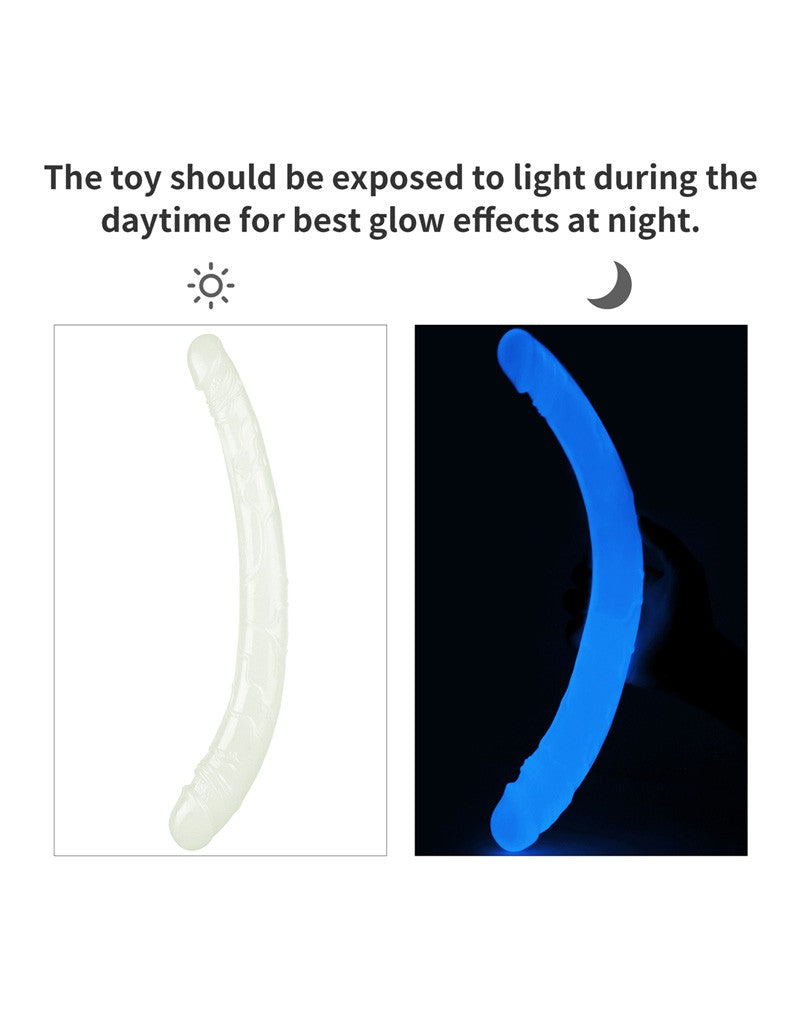 LoveToy - Lumino Play - Dubbele Dildo - 37 cm - Glow In The dark