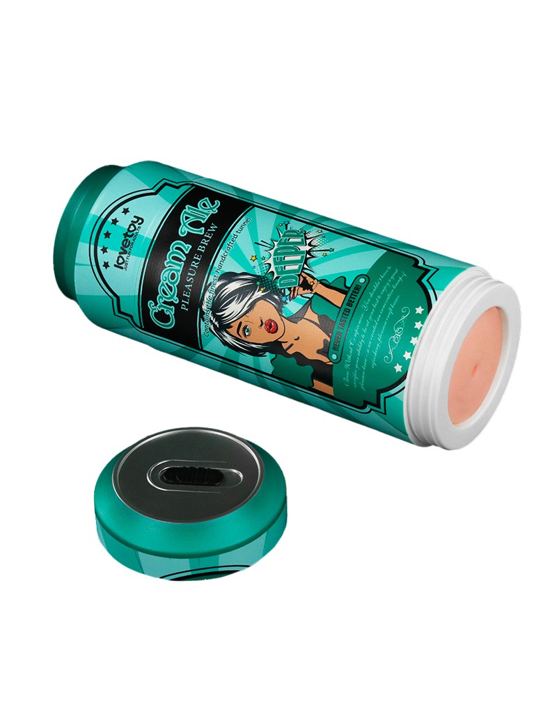 Lovetoy - Masturbator in Bierblikje - Pleasure Brew Blonde Ale Vagina Masturbator - Nude & Groen - TPE