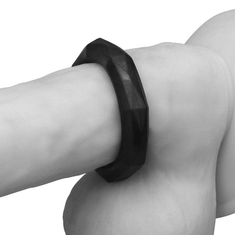 LoveToy - PowerPlus - Flexibele Cockring Gehoekt - Zwart