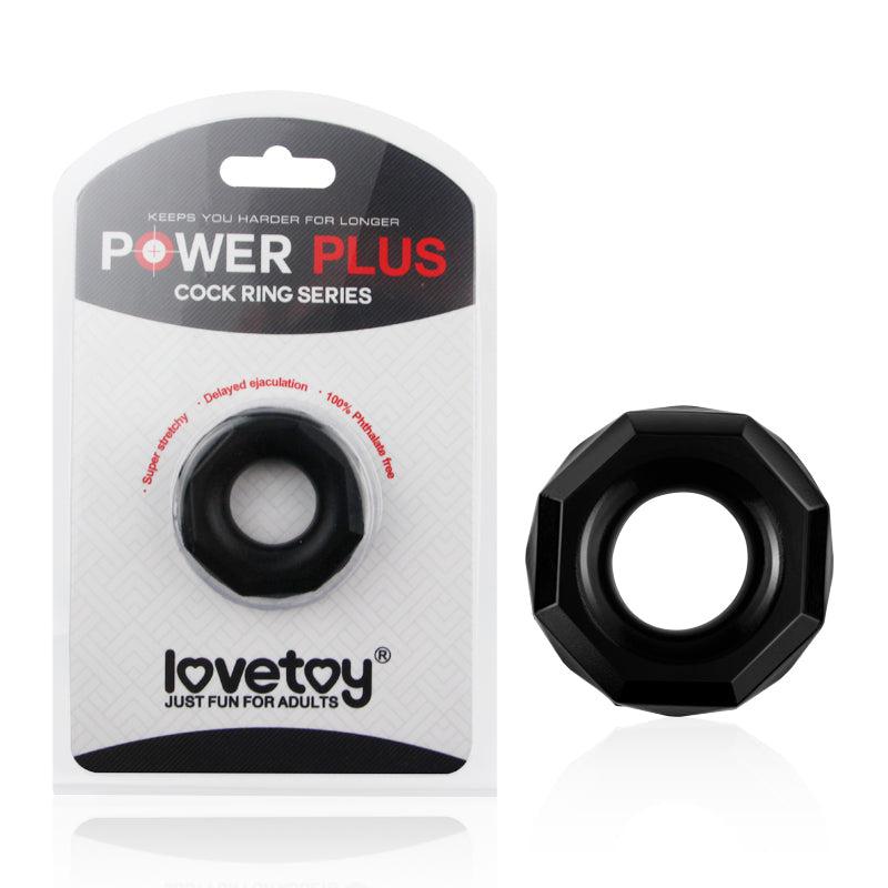 LoveToy - PowerPlus - Flexibele Cockring Gehoekt - Zwart