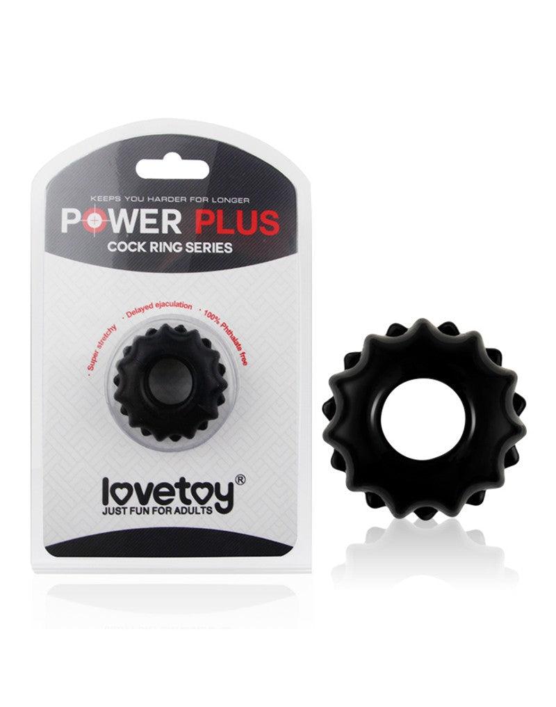 LoveToy - PowerPlus - Flexibele Cockring Tandwiel - Zwart