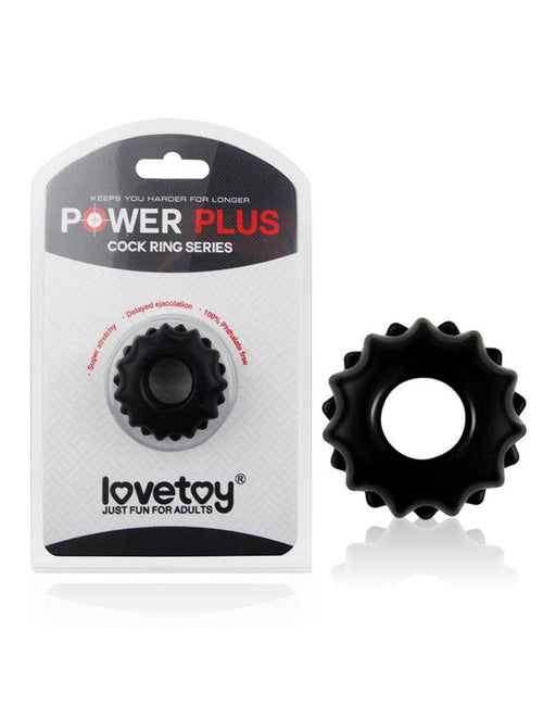 LoveToy - PowerPlus - Flexibele Cockring Tandwiel - Zwart
