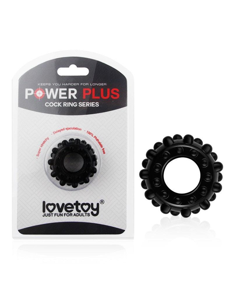 LoveToy - PowerPlus - Flexibele Cockring Nopjes - Zwart