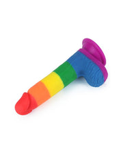 LoveToy - Rainbow Pride Dildo met Scrotum 19.5 cm