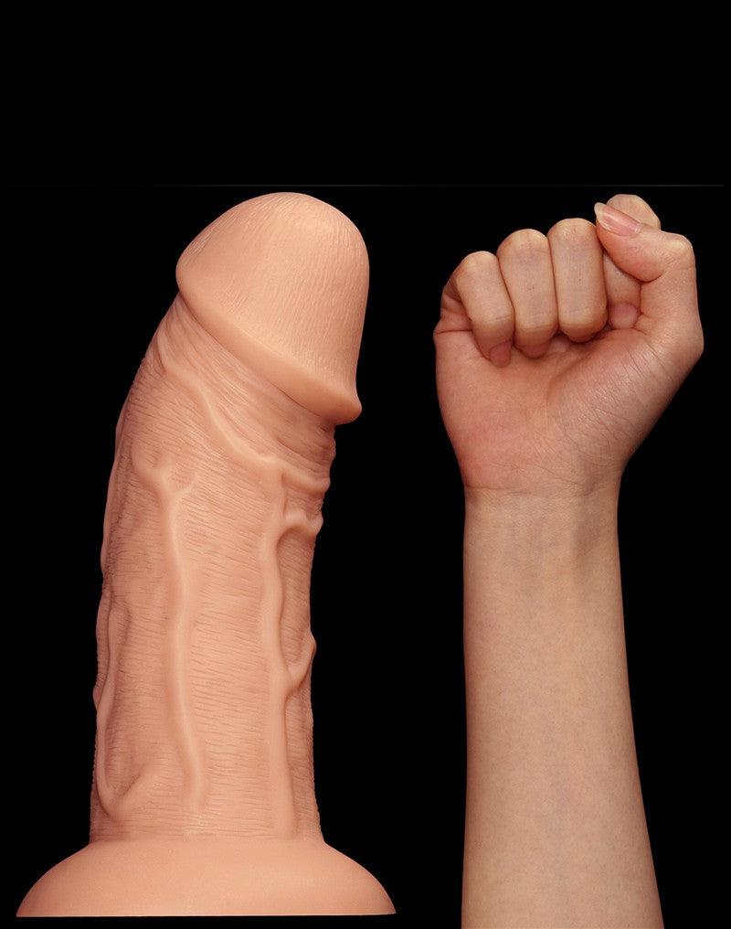LoveToy - Realistische Gebogen XXL Dildo 24 cm - Lichte Huidskleur
