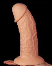 LoveToy - Realistische Gebogen XXL Dildo 24 cm - Lichte Huidskleur