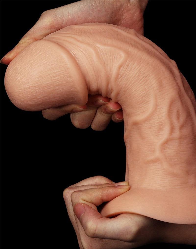 LoveToy - Realistische Gebogen XXL Dildo 24 cm - Lichte Huidskleur
