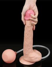 LoveToy - Realistische Squirt Dildo 28 cm - Waterbestendige PVC Dildo in Nude kleur met Squirt functie