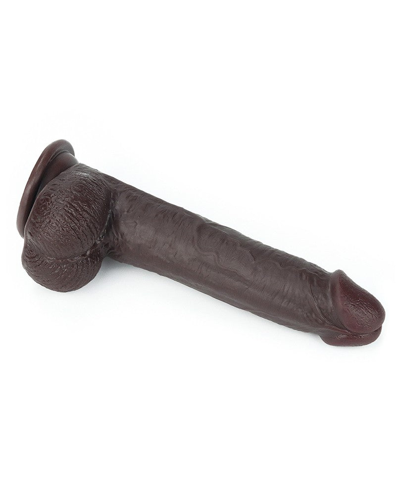 LoveToy - Realistische XXL Dildo Met Zuignap 23 x 4 cm - Bruin