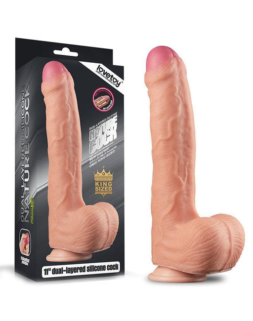 LoveToy - Realistische XXL Dildo Met Zuignap 28 cm - Lichte Huidskleur