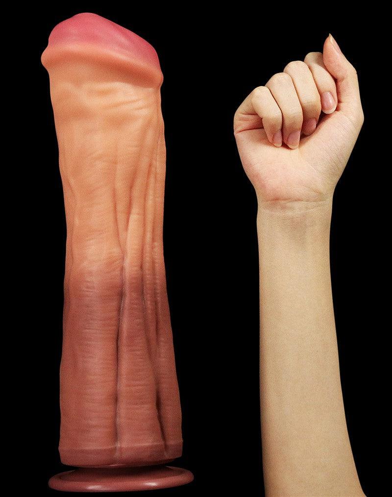 LoveToy - Realistische XXL Horse Dong Dildo 30 cm - Lichte/donkere Huidskleur