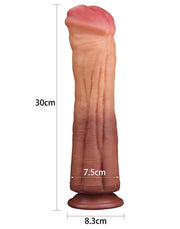 LoveToy - Realistische XXL Horse Dong Dildo 30 cm - Lichte/donkere Huidskleur