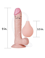 LoveToy - Squirt Extreme Dildo 23 cm - Lichte Huidskleur