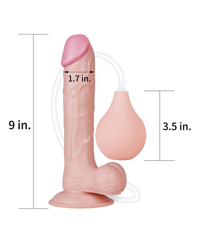 LoveToy - Squirt Extreme Dildo 23 cm - Lichte Huidskleur
