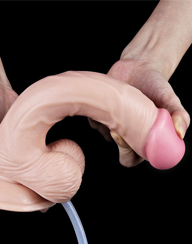 LoveToy - Squirt Extreme Dildo 23 cm - Lichte Huidskleur