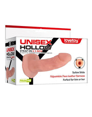 LoveToy - Unisex Strap-on Dildo Met Harnas - 16,5 cm
