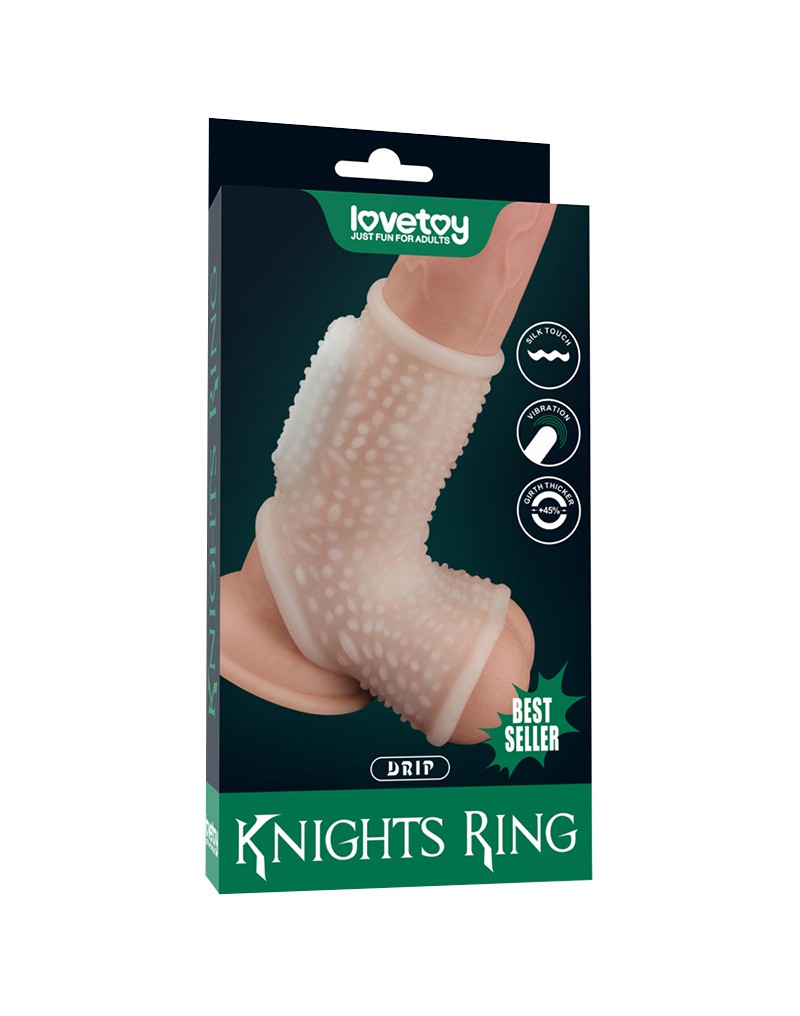 LoveToy - Vibrerende Rekbare Penis Sleeve - Drip Knights - Wit
