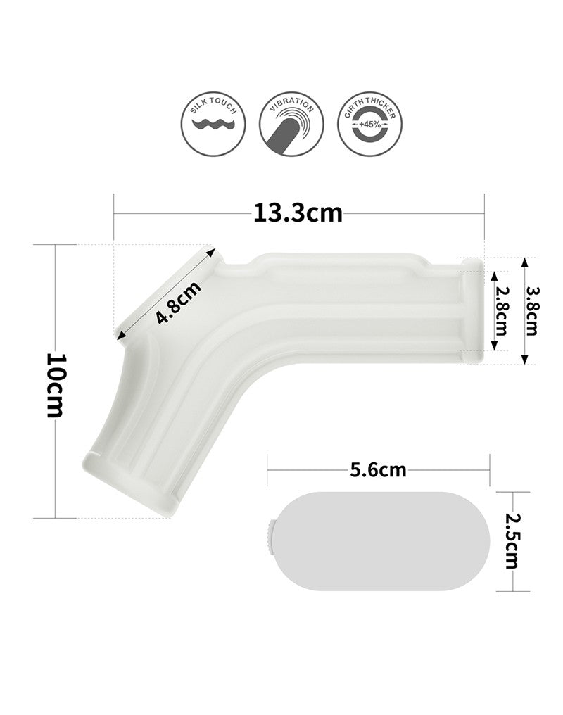 LoveToy - Vibrerende Rekbare Penis Sleeve - Ridge Knights - Wit