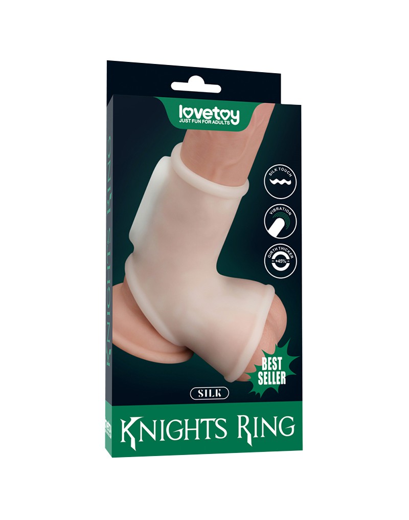 LoveToy - Vibrerende Rekbare Penis Sleeve - Silk Knights - Wit