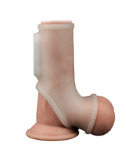 LoveToy - Vibrerende Rekbare Penis Sleeve - Silk Knights - Wit
