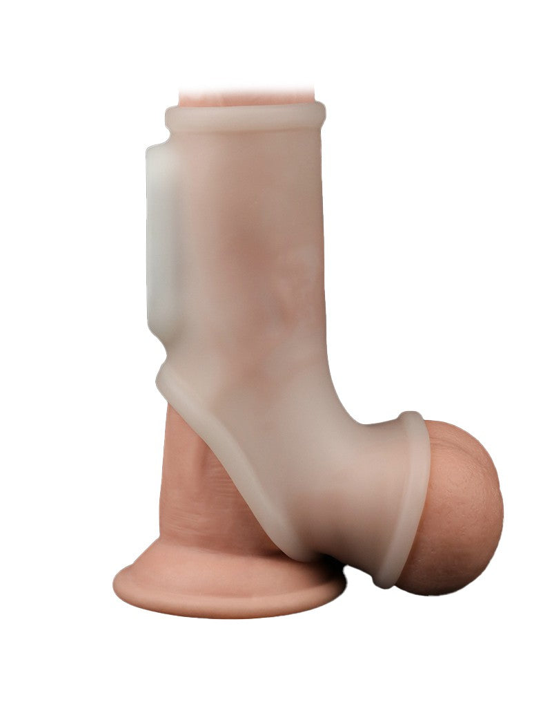 LoveToy - Vibrerende Rekbare Penis Sleeve - Silk Knights - Wit