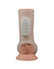 LoveToy - Vibrerende Rekbare Penis Sleeve - Wave Knights - Wit