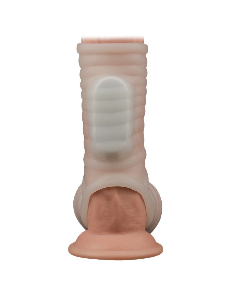 LoveToy - Vibrerende Rekbare Penis Sleeve - Wave Knights - Wit
