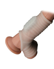 LoveToy - Vibrerende Rekbare Penis Sleeve - Wave Knights - Wit