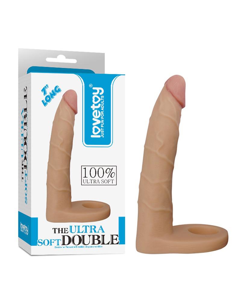 LoveToy - Ultrasoft Double - Voorbinddildo Voor Dubbele Penetratie 18 cm