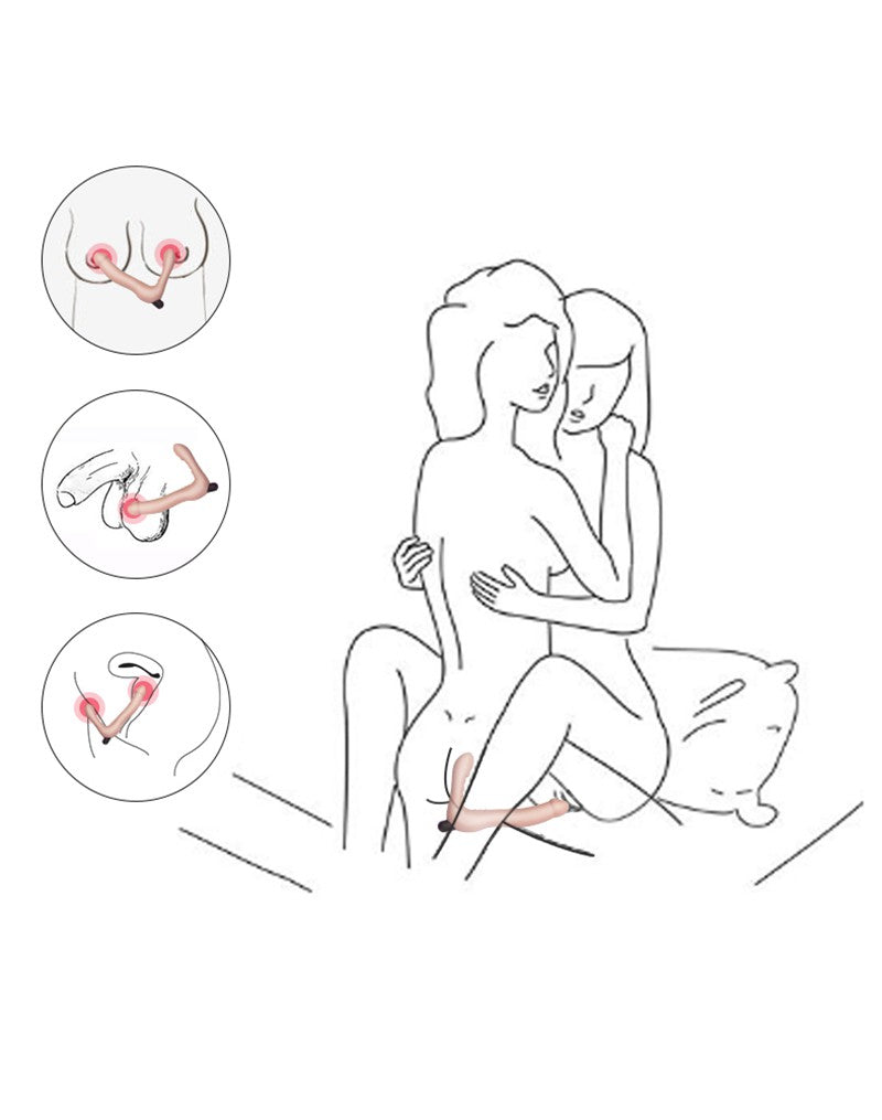 LoveToy - iJoy - Dubbele Vibrerende Dildo Met Afstandsbediening - Lichte Huidskleur