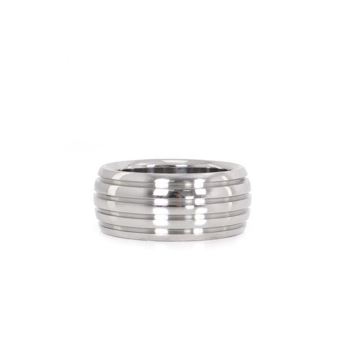 Kiotos - Luxe RVS Donut Cockring Fancy Met voelbare Groeven-Erotiekvoordeel.nl