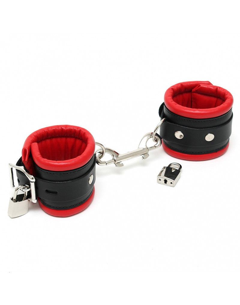 Rimba - Luxe Leren Enkelboeien Gevoerd - Zwart/Rood