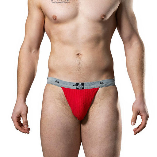 MM - Original Jock Collection - Jockstrap - Tailleband 2,5 cm - Rood/Grijs