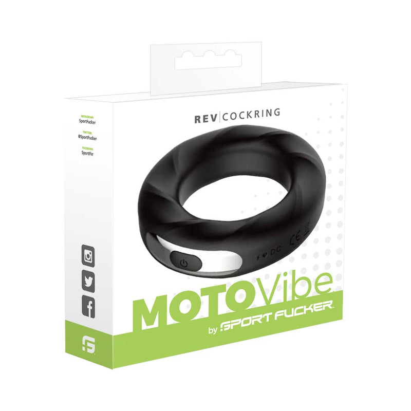 MOTOVibe - Rev Cockring - Vibrerende Cockring - Zwart