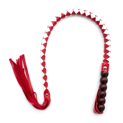 Mahogany Single Tail Zweep PU Leer - Rood/Wit