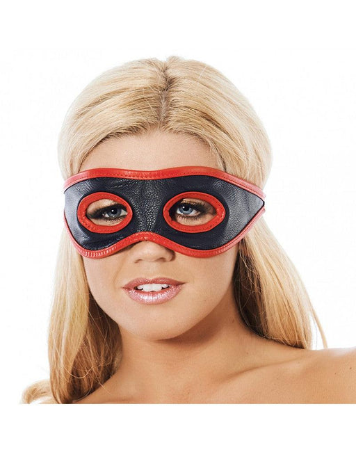 Masker Leer Met oog uitsparingen - Zwart/Rood
