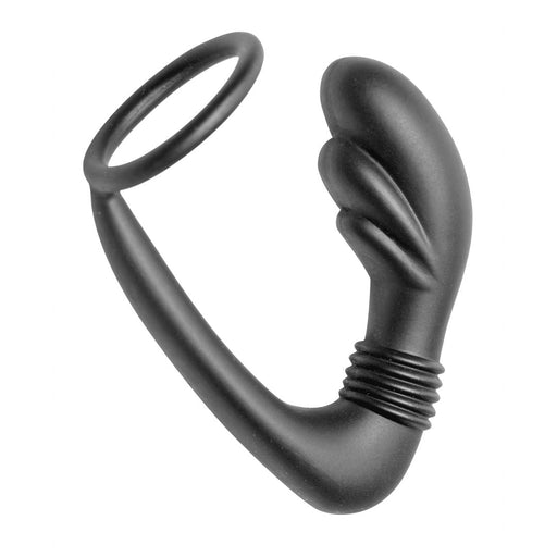 Master Series - Cobra - Siliconen P-Spot Massager en Cockring - Zwart