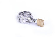 Kiotos Steel - Metalen Cockring Met Spikes Binnenkant En Hangslotje