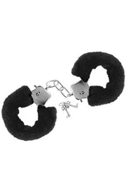 Sweet Caress - Metalen handboeien Met Zwart bont