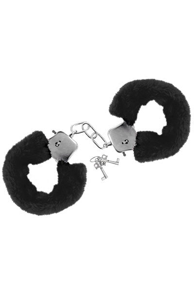 Sweet Caress - Metalen handboeien Met Zwart bont