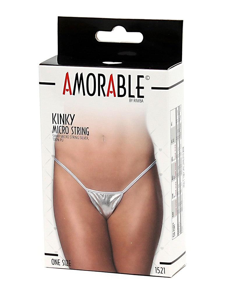 Amorable - Micro String Kunstleer - Zilver