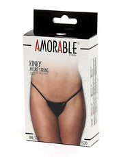 Amorable - Micro String Kunstleer - Zwart