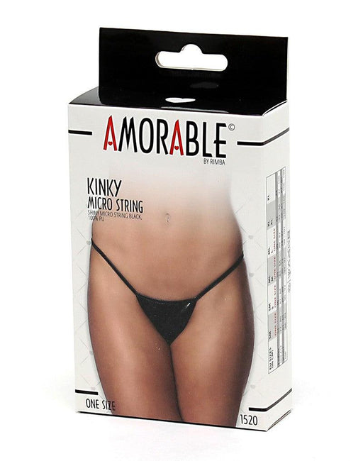 Amorable - Micro String Kunstleer - Zwart
