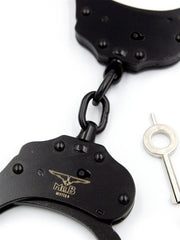 Mister B Cuffs - Double Lock - Stalen Politiehandboeien Met Ketting - Zwart
