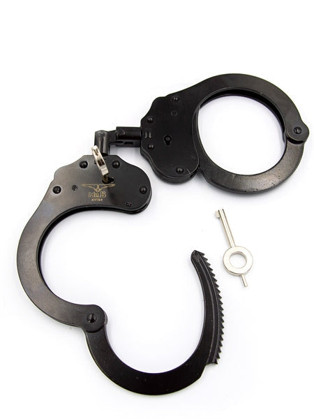 Mister B Cuffs - Double Lock with Hoop - Politiehandboeien - Zwart