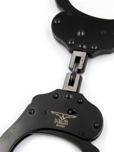 Mister B Cuffs - Double Lock with Hoop - Politiehandboeien - Zwart