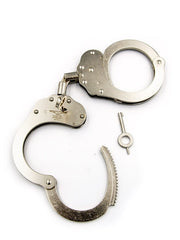 Mister B Cuffs - Double Lock with Hoop - Politiehandboeien - Zilver-Erotiekvoordeel.nl
