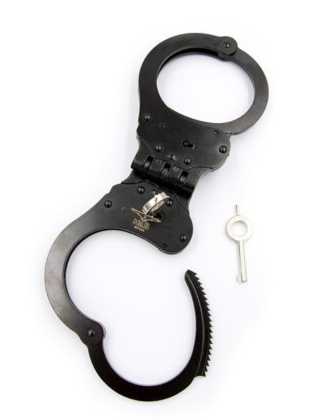 Mister B Cuffs - Scharnierende Politiehandboeien - Zwart