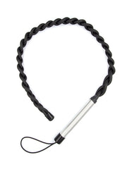 Mister B - Gevlochten Rubberen Single Tail Zweep - Heavy Impact - Zwart